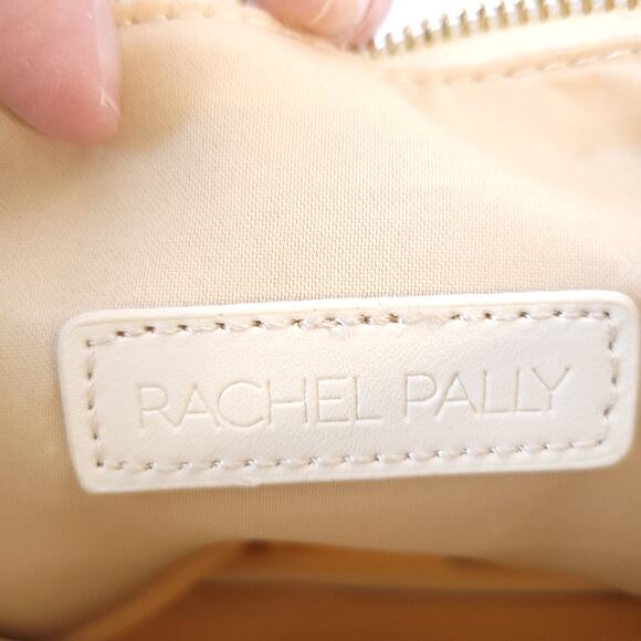 Rachel Pally Reversible Clutch Purse Floral Blue Cream Ivory Leather Zip Closure - Picture 9 of 9